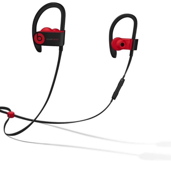 Powerbeats 3 wireless in ear headphones earbuds earphones black red - Picture 1 of 4